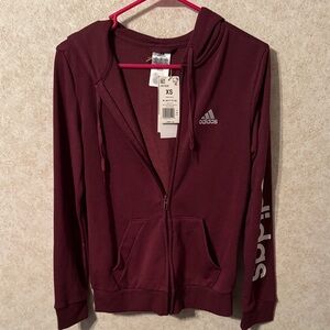 Adidas Women's Zip-Up Jacket in Burgundy